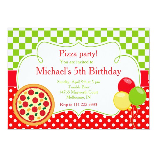 pizza party birthday invitation zazzle co uk