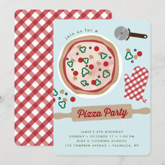 Pizza Party Birthday Invitation