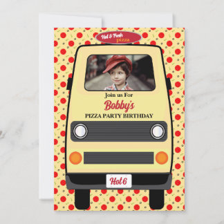 Pizza Party Birthday Invitation