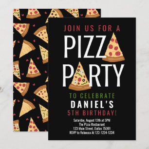 Pizza Party Birthday Invitation