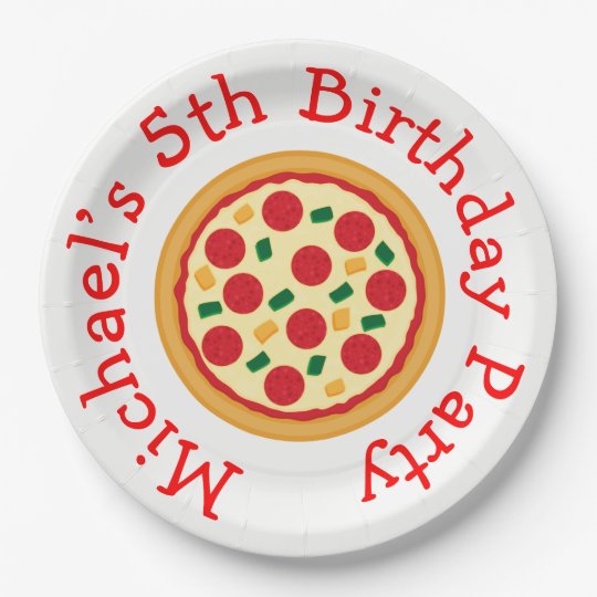 Pizza Party Birthday Paper Plate