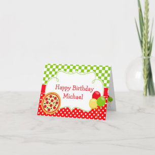 Pizza Party Birthday Party Card