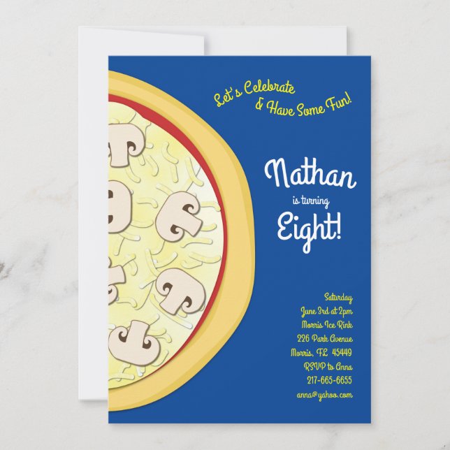 Pizza Party Birthday Party Invitation (Front)