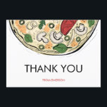Pizza Party Birthday Thank You Card<br><div class="desc">Personalise the custom text above. You can find additional coordinating items in our "It's a Pizza Party!" collection.</div>