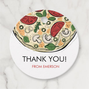 Pizza Party Birthday Thank You Favour Tags