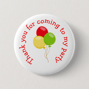 Pizza Party Birthday 'Thank you for coming' 6 Cm Round Badge