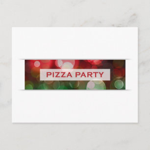 pizza party bokeh postcard