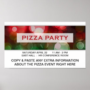 pizza party bokeh poster