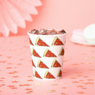 Pizza Party Cheese Pepperoni Pie Slice Pizzeria Paper Cups