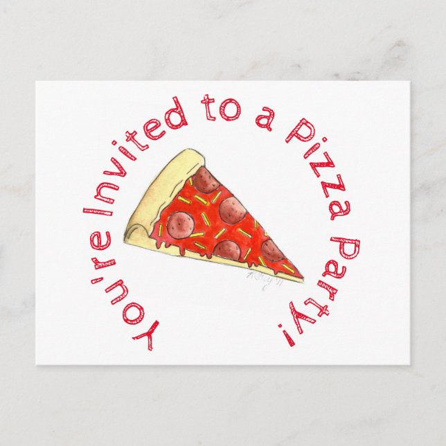 Pizza Party Child's Birthday Invitation (Front)