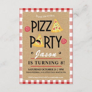 Pizza Party Child's Birthday Party Invitation