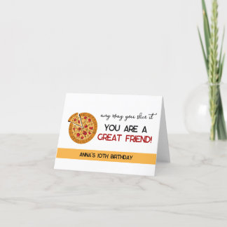 Pizza Party Favour Box Thank You Card