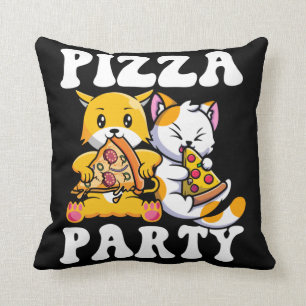 Pizza Party Funny Cat Lover Cushion