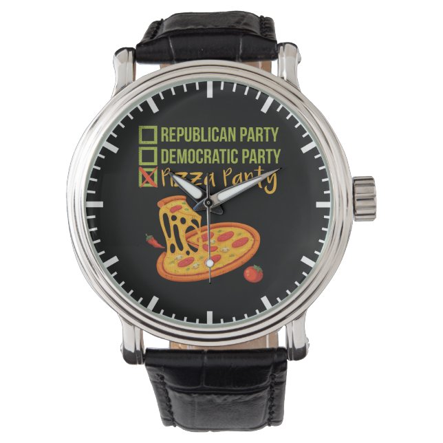 Pizza Party - Funny Novelty Voting Political Watch (Front)