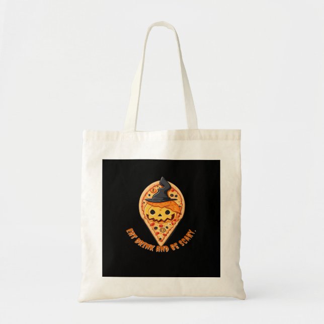 Pizza Party Halloween Pumpkin Witch Hat Essential Tote Bag (Front)