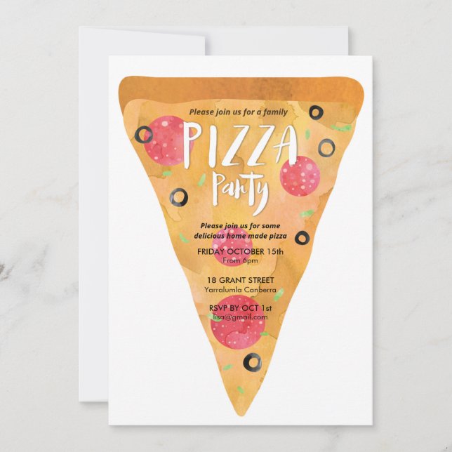 Pizza Party Invitation (Front)