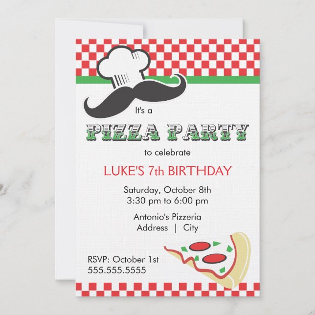 Pizza Party Invitation (Front)