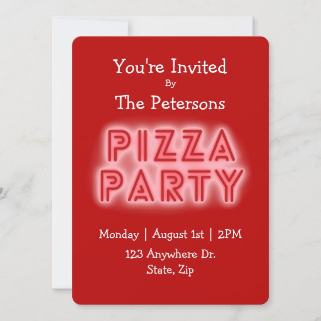 Pizza Party Invitation (Front)