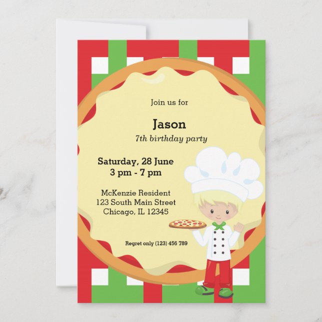 Pizza Party Invitation (Front)