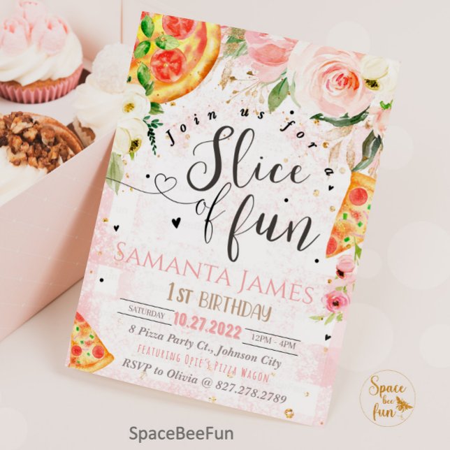 Pizza party invitation 1st Birthday invites Pizza  (Creator Uploaded)