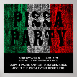 pizza party (italian flag) poster