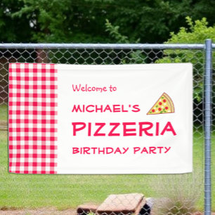 Pizza Party Kids Birthday Banner