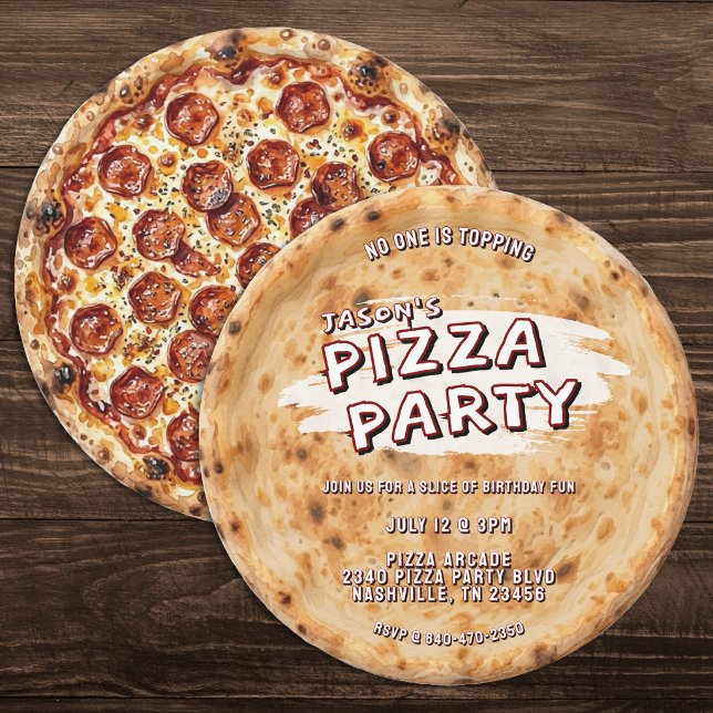 Pizza Party Kids Birthday Invitation (Creator Uploaded)