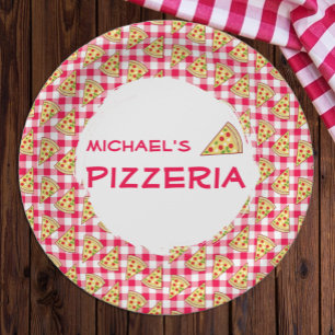 Pizza Party Kids Birthday Paper Plate