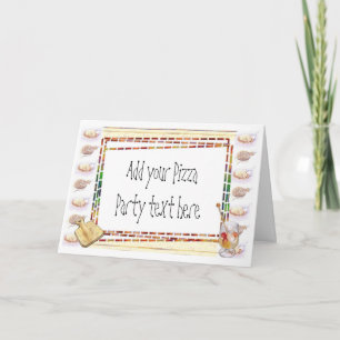 Pizza Party Kids Birthday Party Invitations