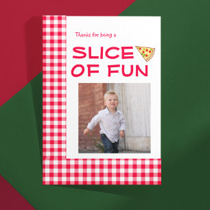 Pizza Party Kids Birthday Thank You Card