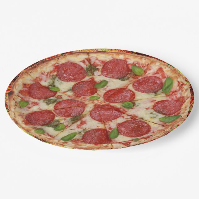 Pizza Party Party Goods Paper Plate (Angled)