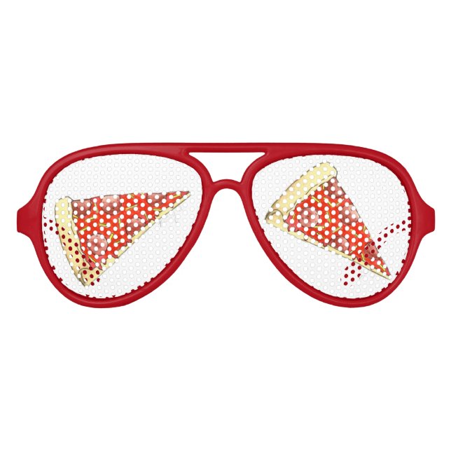 PIZZA PARTY! Pepperoni Cheese Pie Slice Pizzeria Aviator Sunglasses (Front)