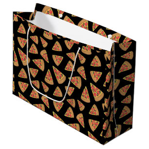 Pizza Party Pepperoni Novelty Black Large Gift Bag