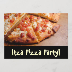 Pizza Party Personalised Card Invitation