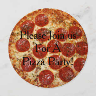 Pizza Party Pizza Invitations