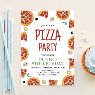 Pizza Party, Slice Of Fun Pizza Party Birthday Invitation