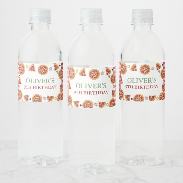 Pizza Party, Slice Of Fun Water Bottle Label (Bottles)