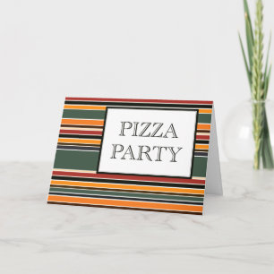 pizza party stripes invitation