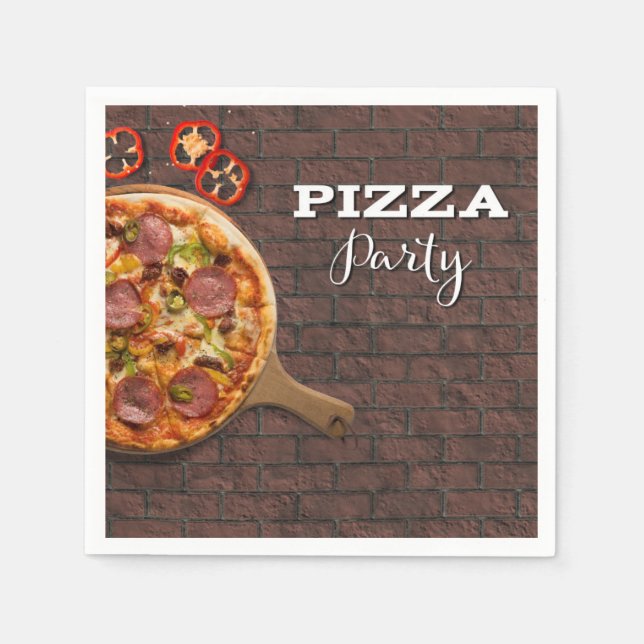 Pizza Party Supreme Napkin (Front)