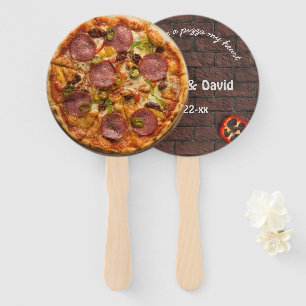 Pizza Party Supreme Wedding Hand Fan