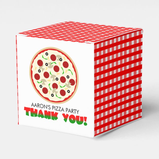 Pizza Party Thank You Favour Box (Front Side)