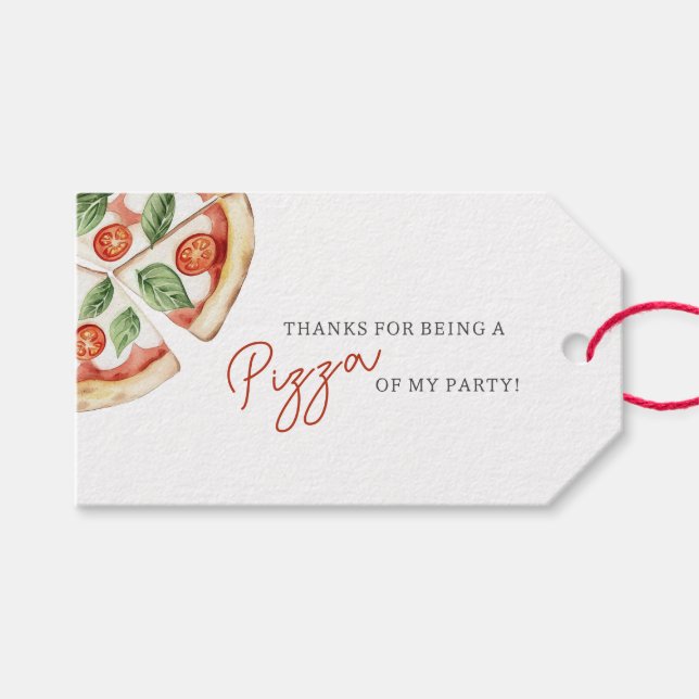 Pizza Party Thank you Gift Tags (Front (Horizontal))