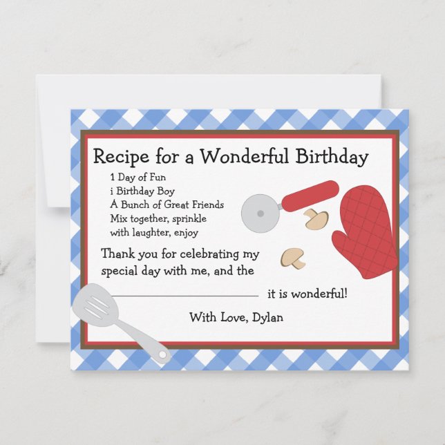 Pizza Party Thank You Note (Front)