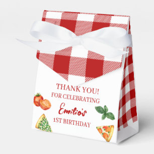 Pizza Party Theme Watercolor Kids Birthday Party Favour Box