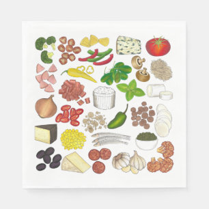 Pizza Party Toppings Italian Food Pizzeria Pie Napkin