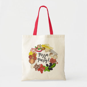 Pizza Party Toppings Italian Food Pizzeria Pie Tote Bag