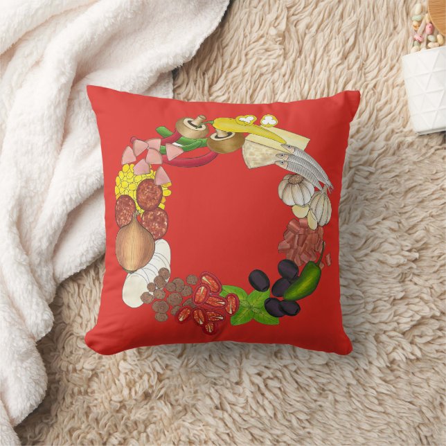 Pizza Party Toppings Make Your Own Birthday Decor Cushion (Blanket)