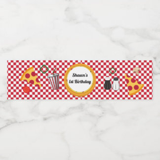 Pizza Party Water Bottle Label