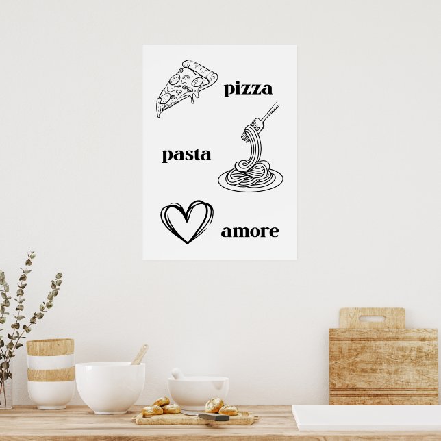 Pizza Pasta & Amore Poster (Kitchen)