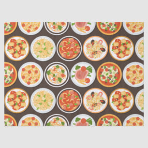 Pizza, pasta, delicious Italian food Tissue Paper